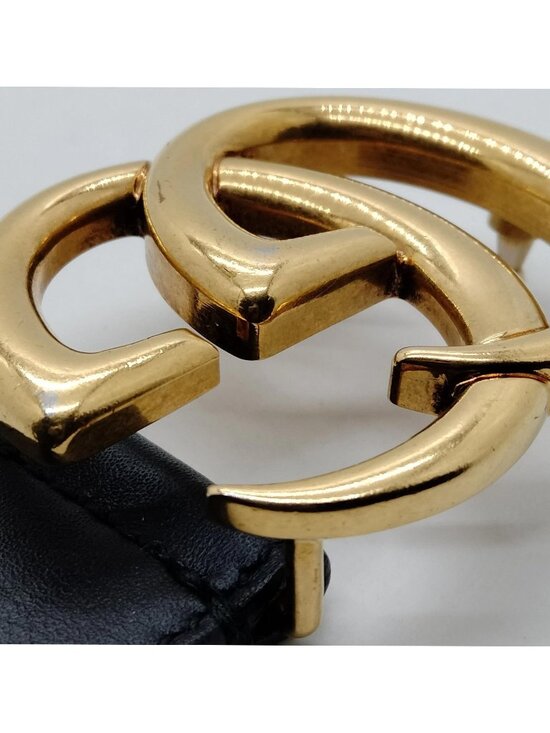 Authentic Gucci GG Marmont Belt Black Leather Gold Double G Buckle Luxury Deal main image 6